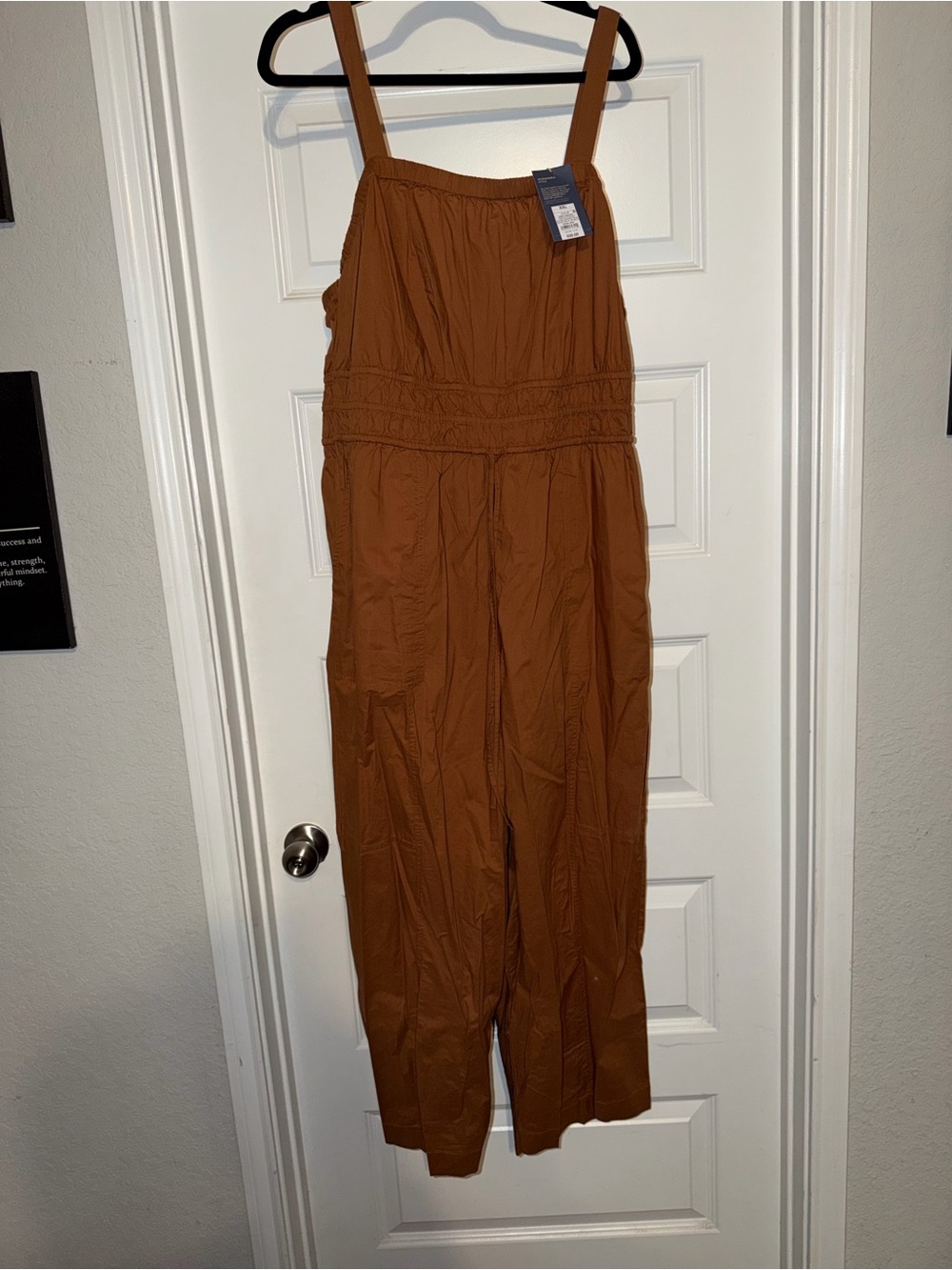 Target Wide-Leg Smocked Waist Jumpsuit in Rust Brown